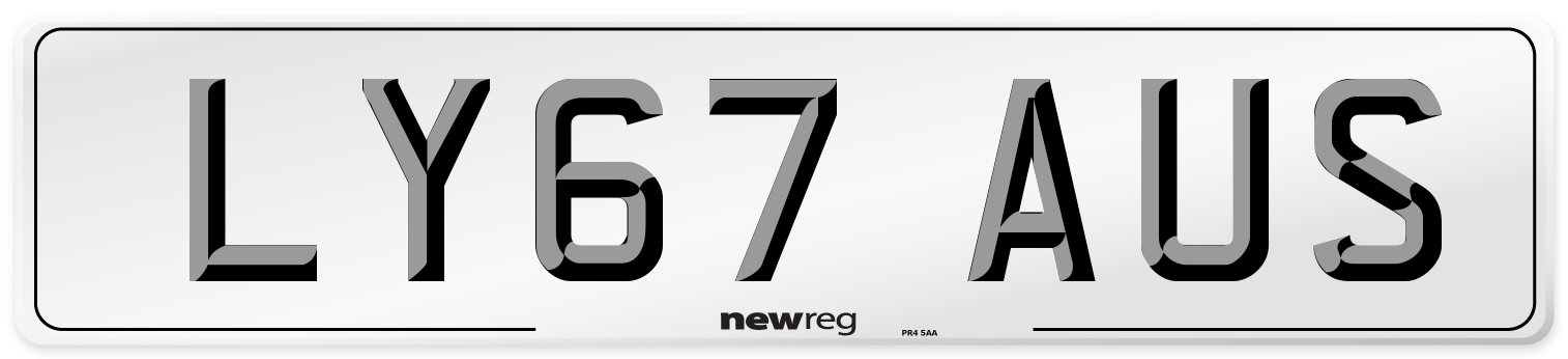 LY67 AUS Number Plate from New Reg
